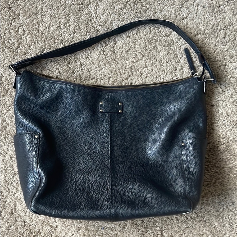 Kate Spade Black Textured Leather with Gold Accents